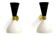 Pair wall lamps moonlight white & black