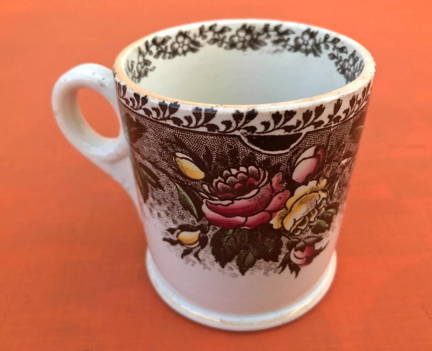 Antique Opaque Earthenware Coffee Cup Utzschneider & Cie Sarreguemines