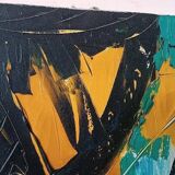 Abstract painting by Simone Ciani, oil on canvas, 20th century