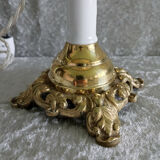 Antique lamp in bronze and ceramic