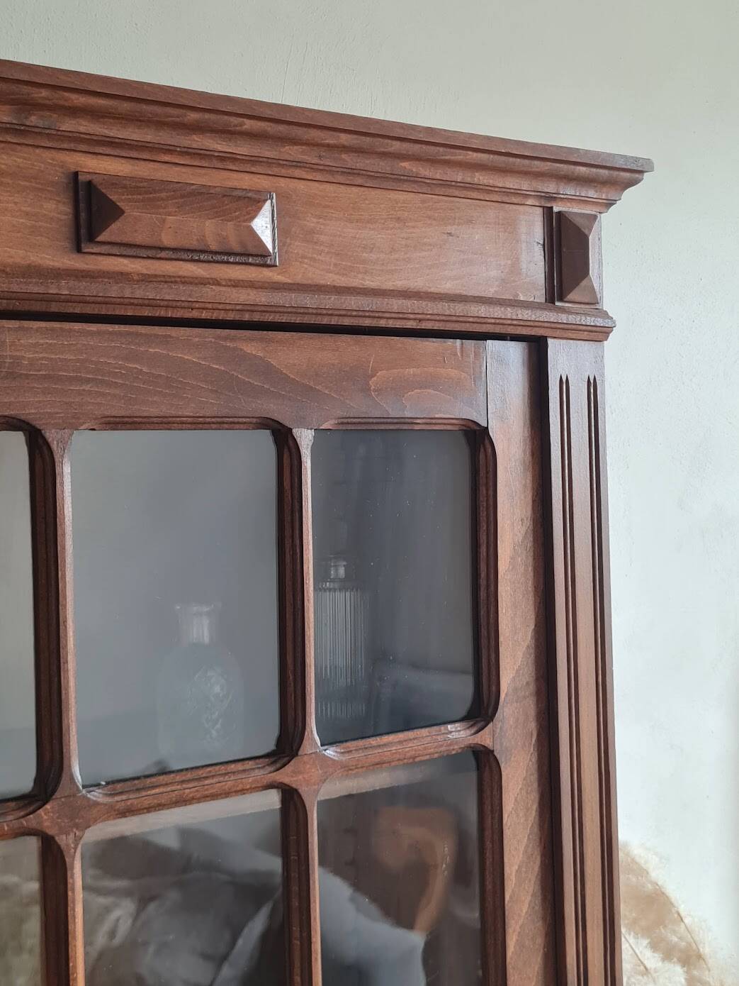 Antique glass-fronted Parisian wardrobe