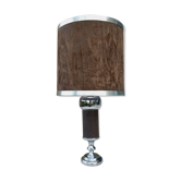 Suede and chrome table lamp