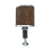 Suede and chrome table lamp