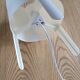 Pair of white Ikea Tvärs bedside lamps