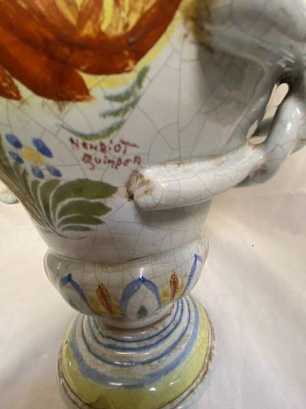 Vase amphore Henriot Quimper Bretagne 1940