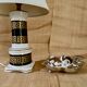 Ceramic lamp, new fabric cable, cotton lampshade.