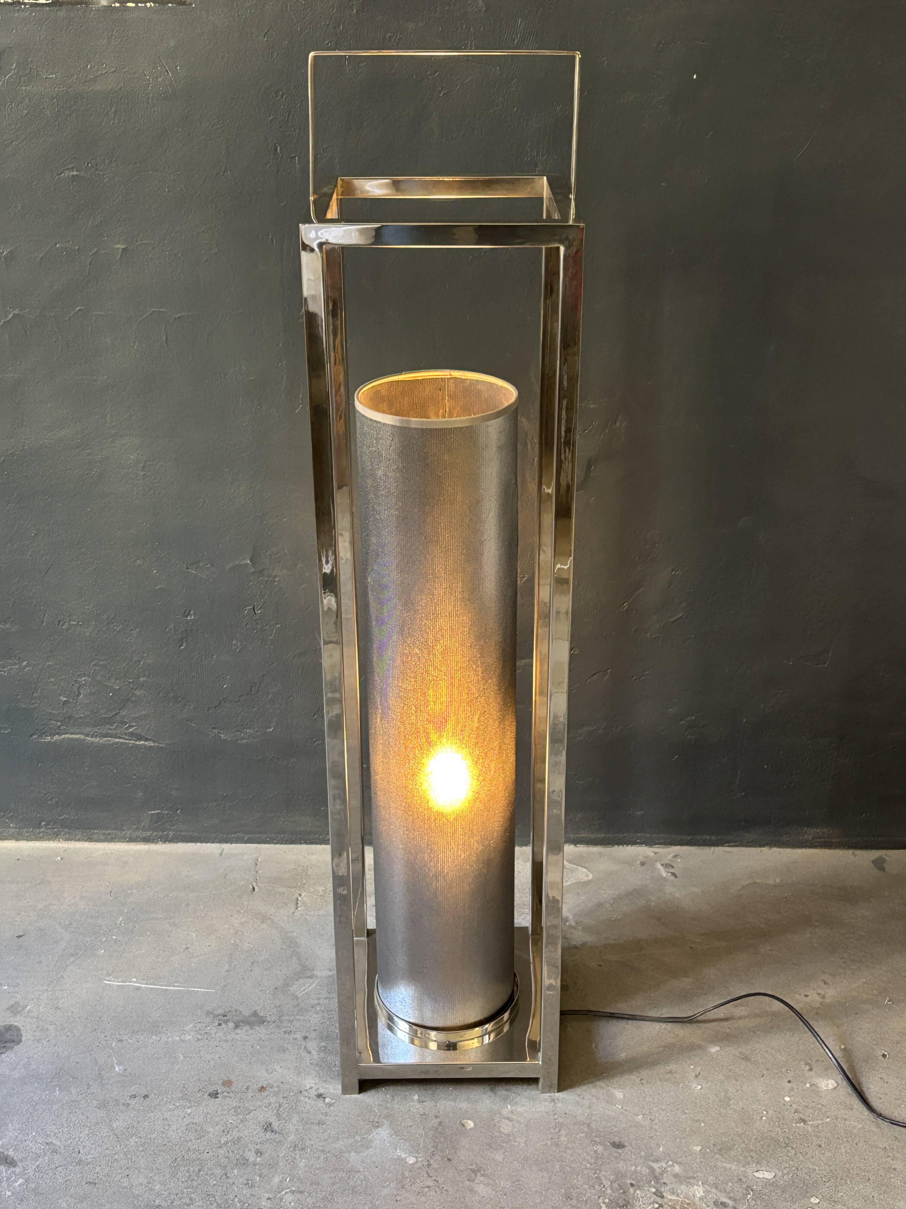 Vintage 80s chrome design floor lamp