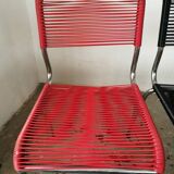 Set de 3 chaises scoubidou vintage