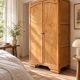 Parisian Art Deco wardrobe, renovated with raw wood.
