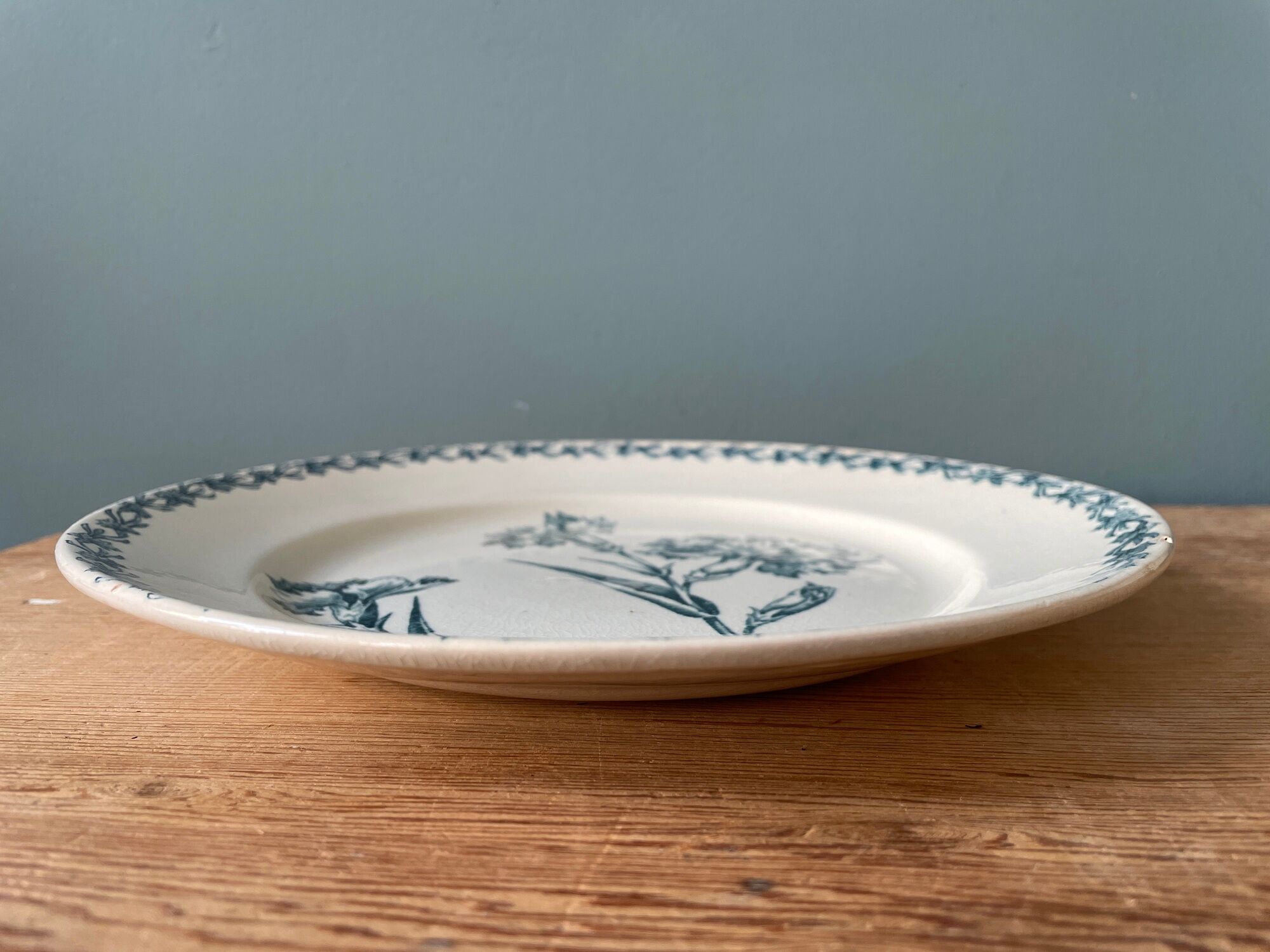 Set of 8 plates Terre de Fer 1900 K.G Lunéville, model "Carnation"