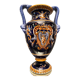 Vase on pedestal with handles in earthenware Gien Italian Renaissance decoration