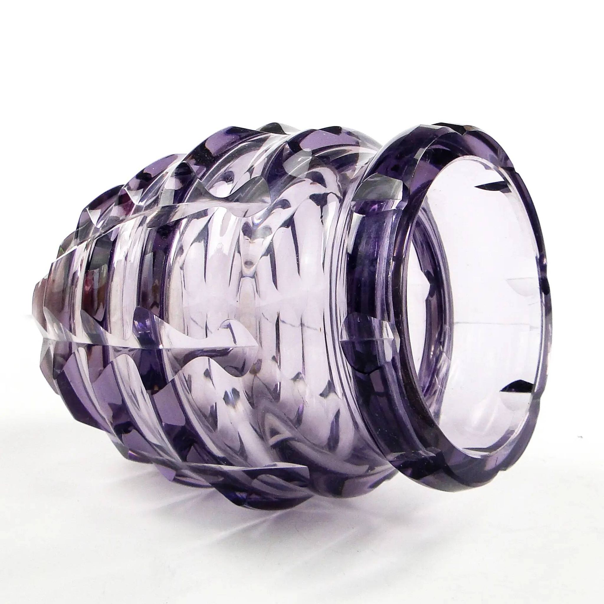Art Deco vase, manganese crystal, Poland, 1930s