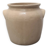 Pot ancien en grès beige, début des années 1900