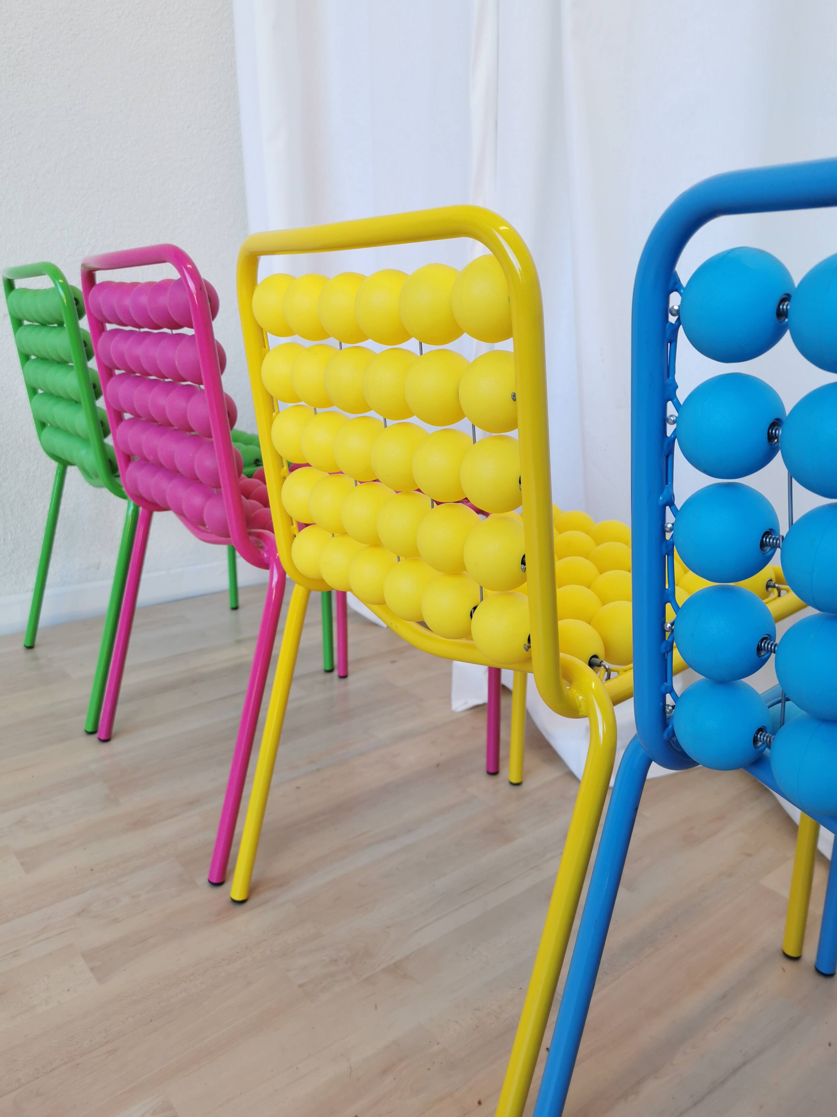 Lot de 5 chaises vintage Pop Art pour enfants : SLOG Croatie, années 1980