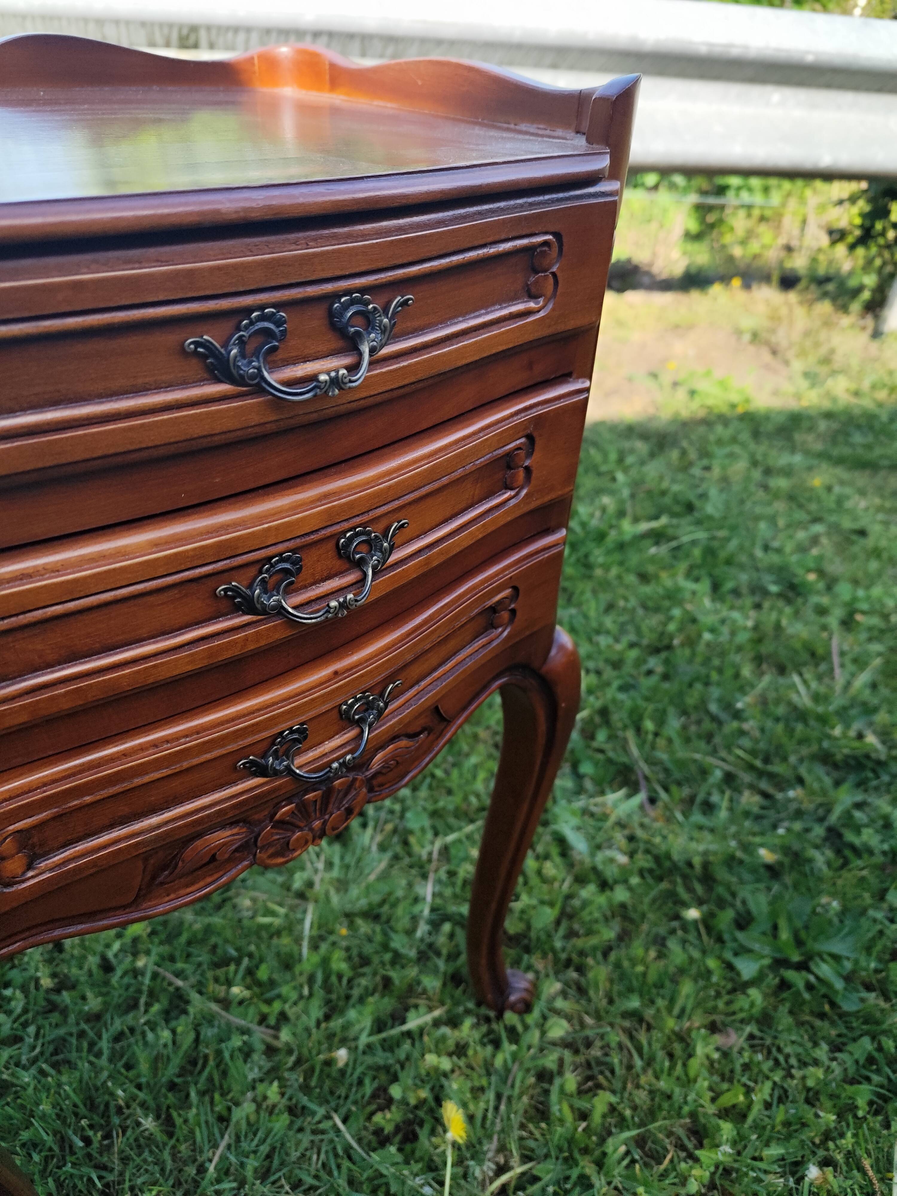 Louis XV style bedside table in cherry wood.