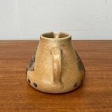 Mid-century German ceramic studio pitcher with owl motif by Heinz Theo Dietz, 1960s.