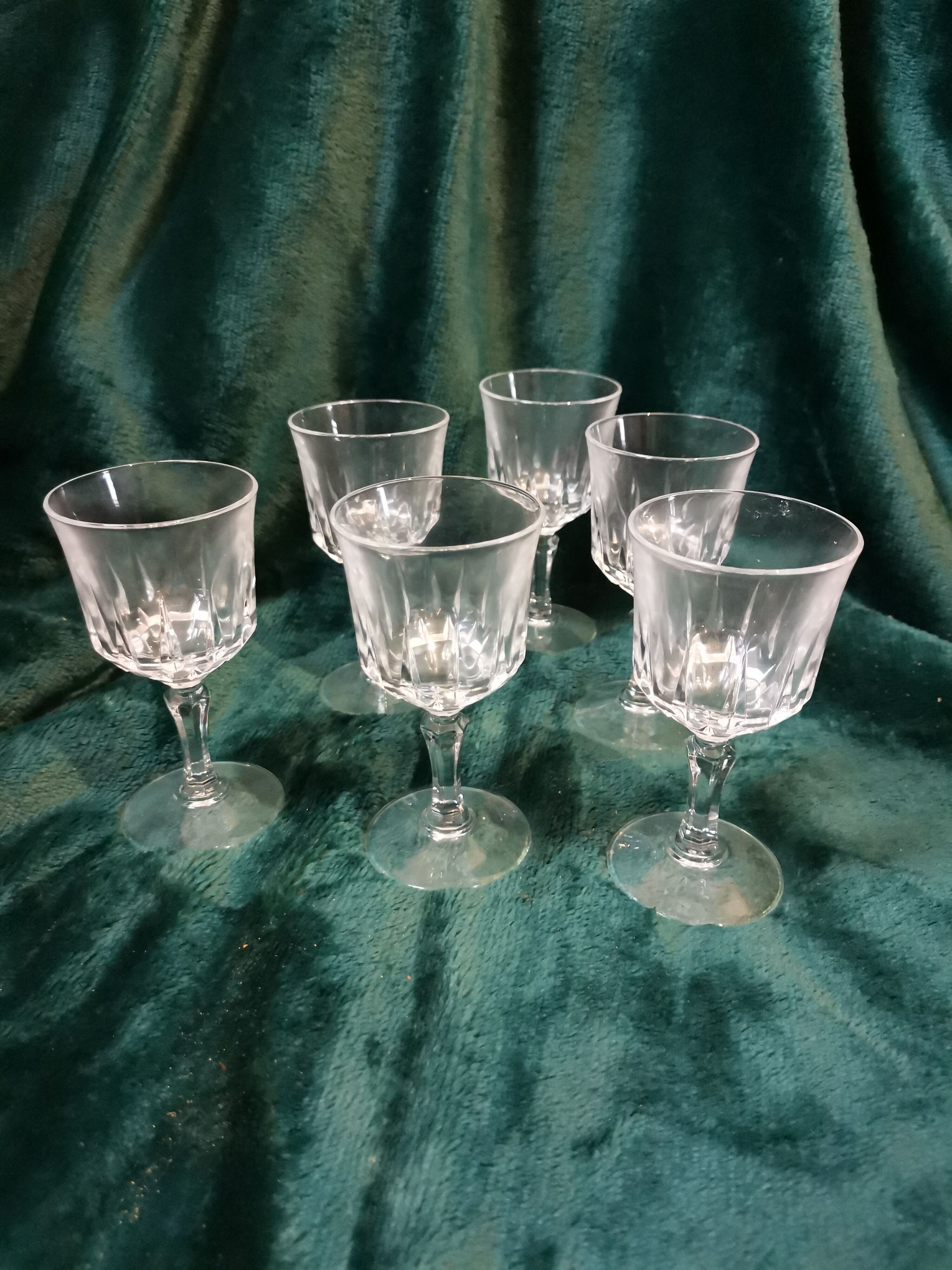 6 Arch crystal stemmed glasses