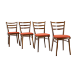 Ensemble de quatre chaises à manger Tchécoslovaquie 1965