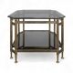 80s brass and smoked glass coffee table