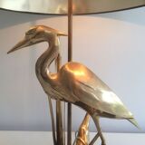 Brass lamp depicting a heron