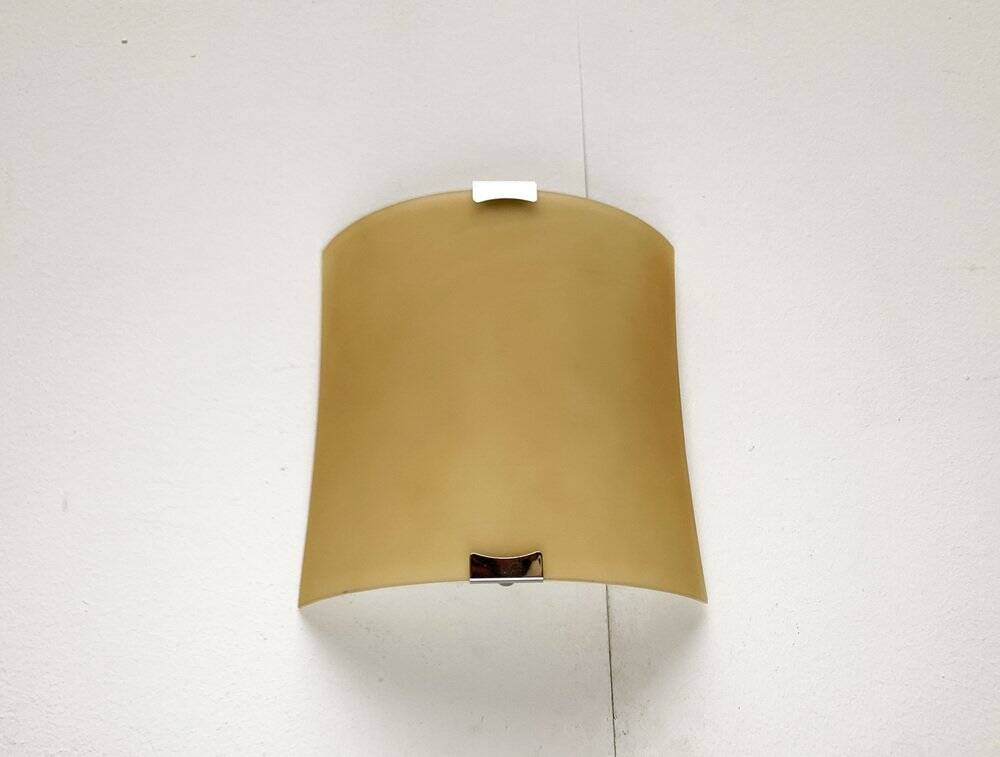 Postmodern vintage Italian glass wall lamp by Lucitalia, 1970s.