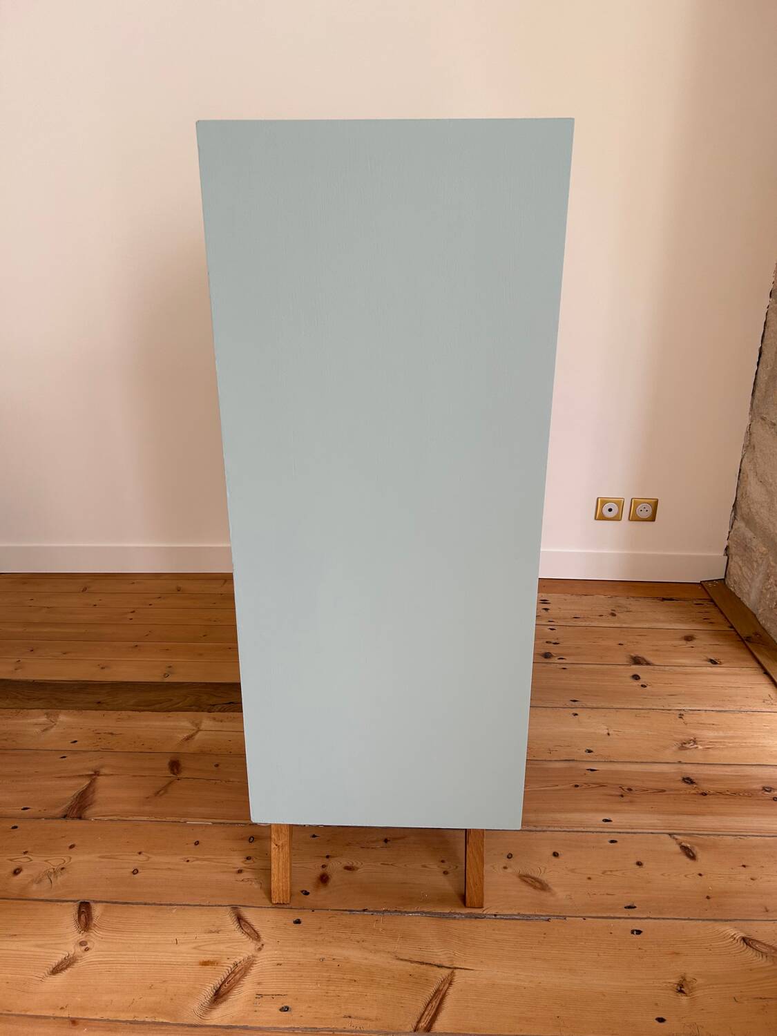 Oak and rattan wardrobe / chest of drawers