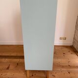 Oak and rattan wardrobe / chest of drawers