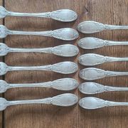 Lot de 12 couverts fourchettes anciennes métal argenté vintage