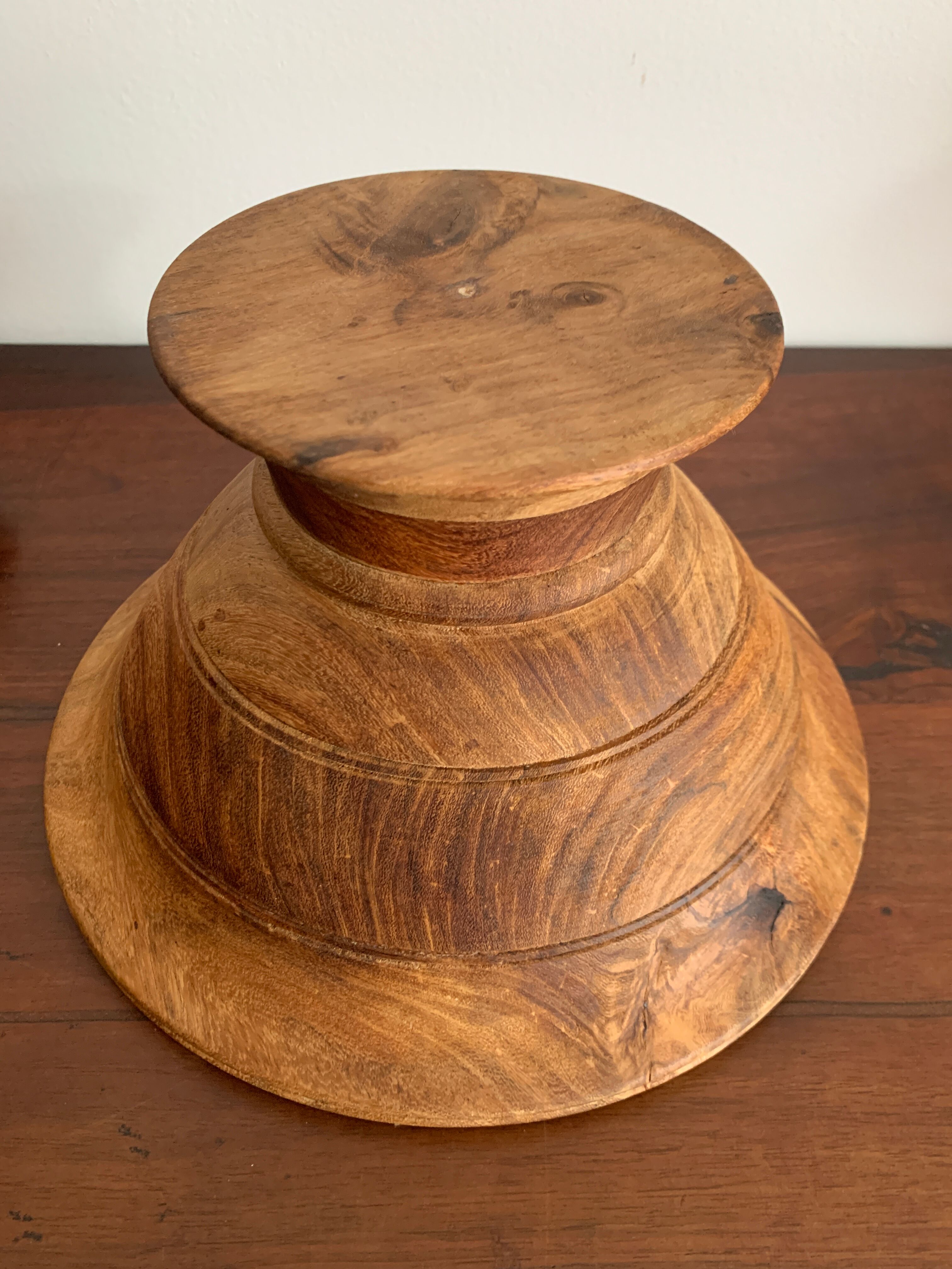 Old wooden mortar and pestle