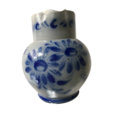 Tall pitcher with handle in sandstone to "gray of betshdorf blue" salt