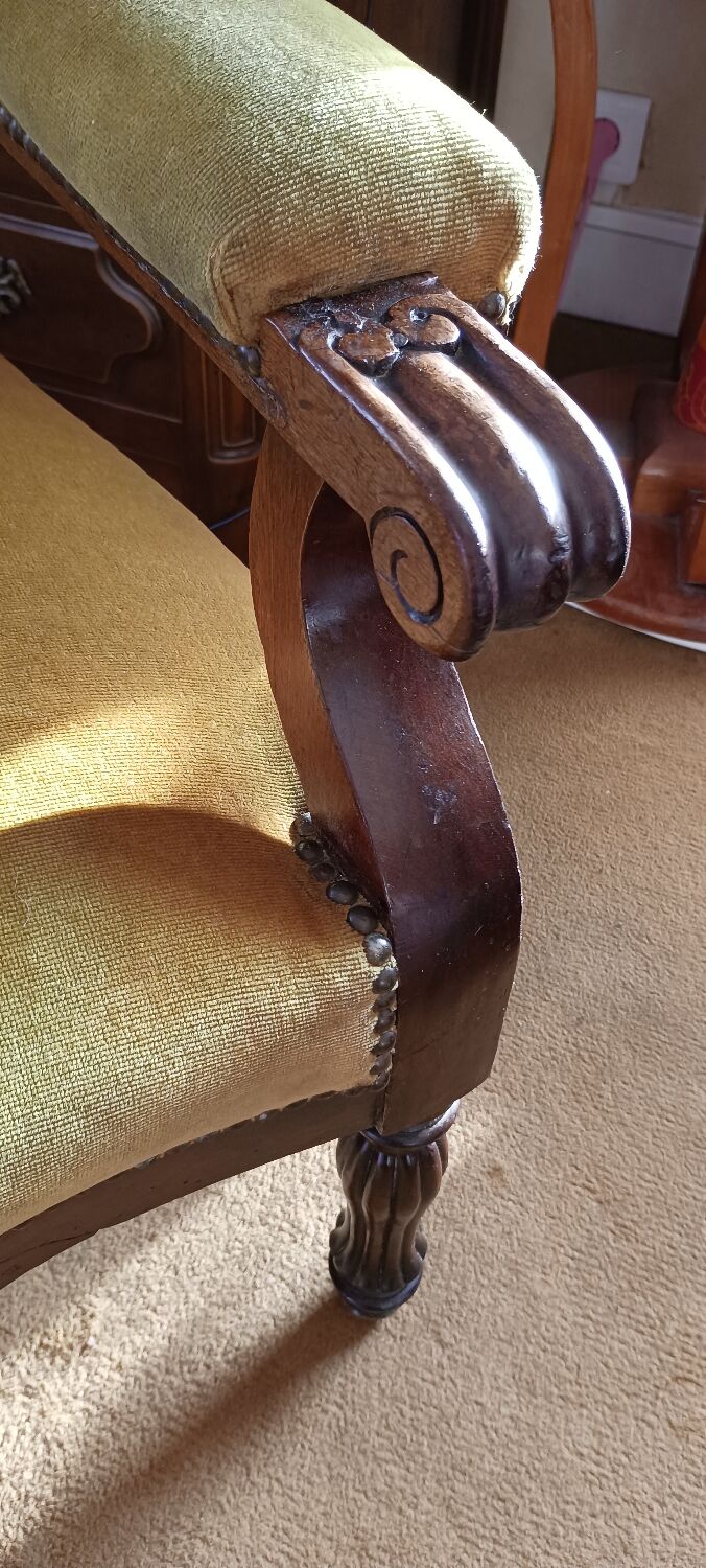 Ochre Voltaire armchair