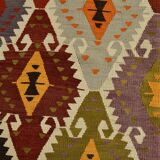 5x9 Geometric Style Vintage Kilim Rug,