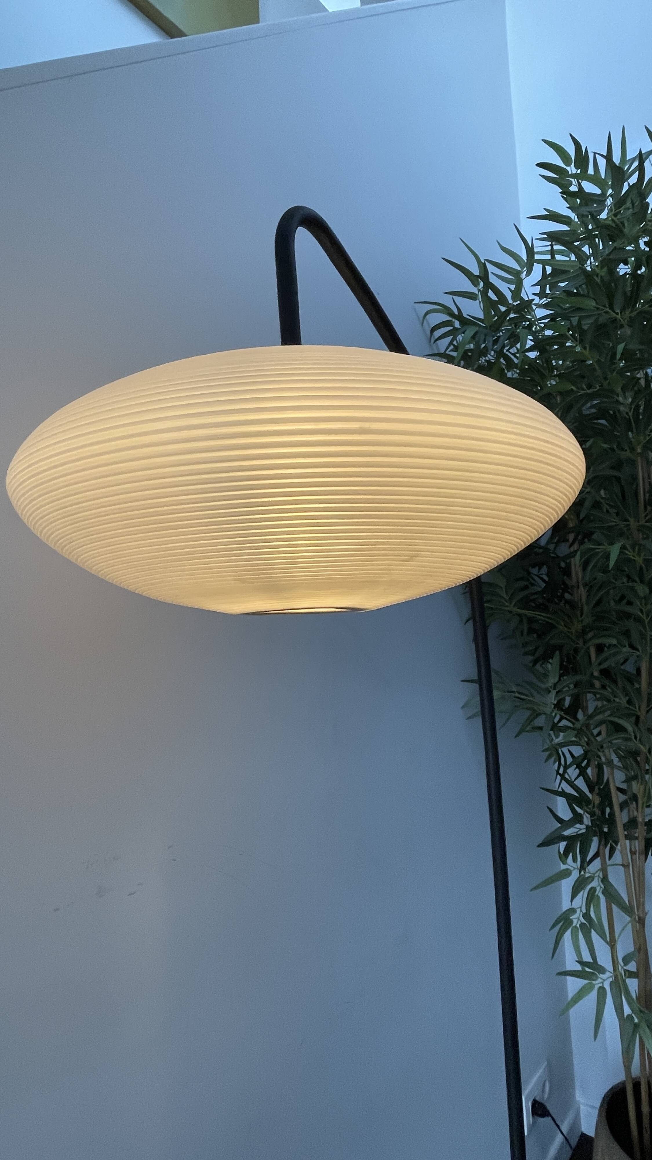 Floor lamp (lamp & table) in tubular steel, ca 1960