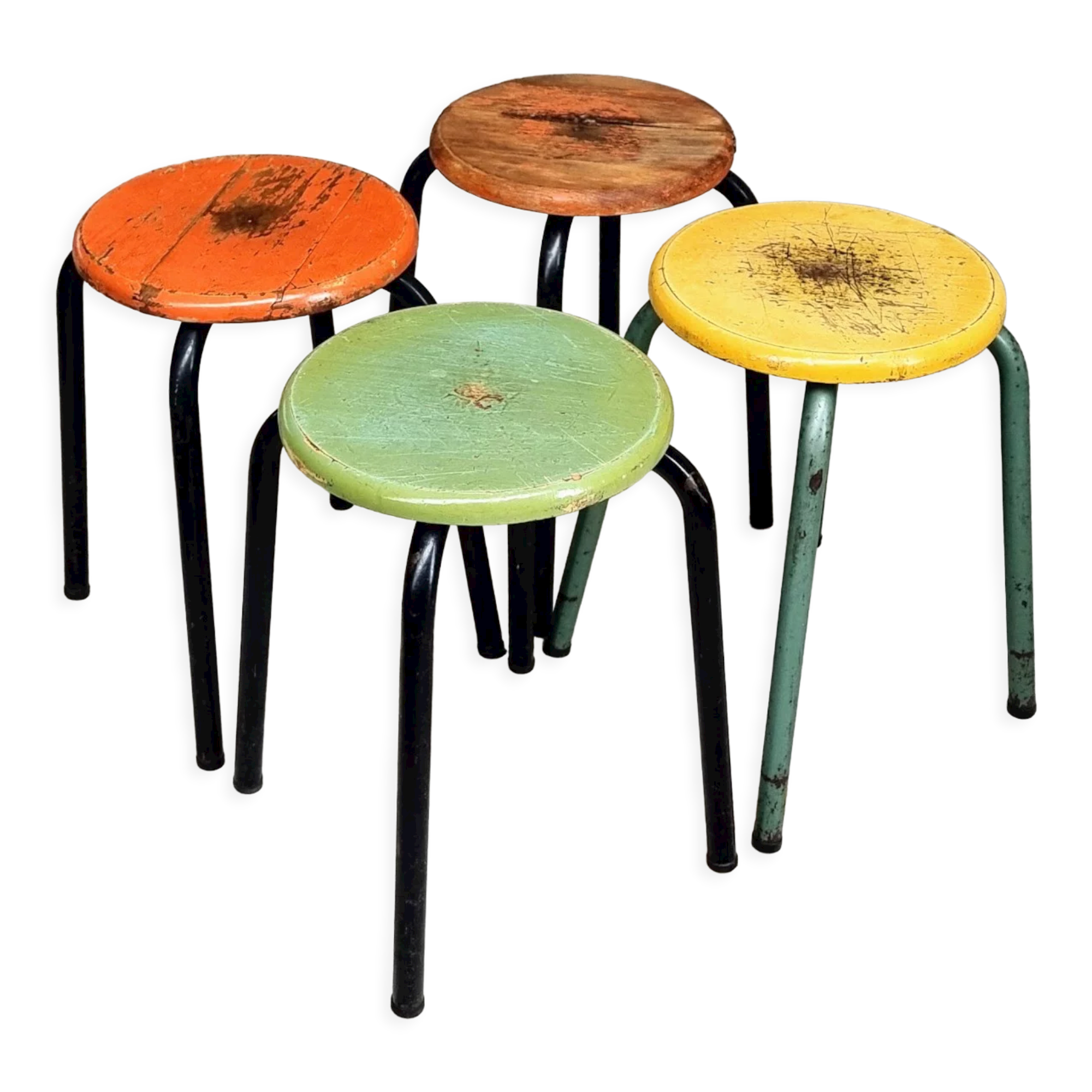 Vintage stools school stools set of 4