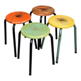 Vintage stools school stools set of 4