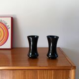 Pair of black opaline vases early 20th century