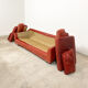 Vintage Red leather sofa by Kenneth Bergenblad model Fredrik for DUX