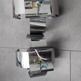 PAIR OF CHROME WALL LIGHTS