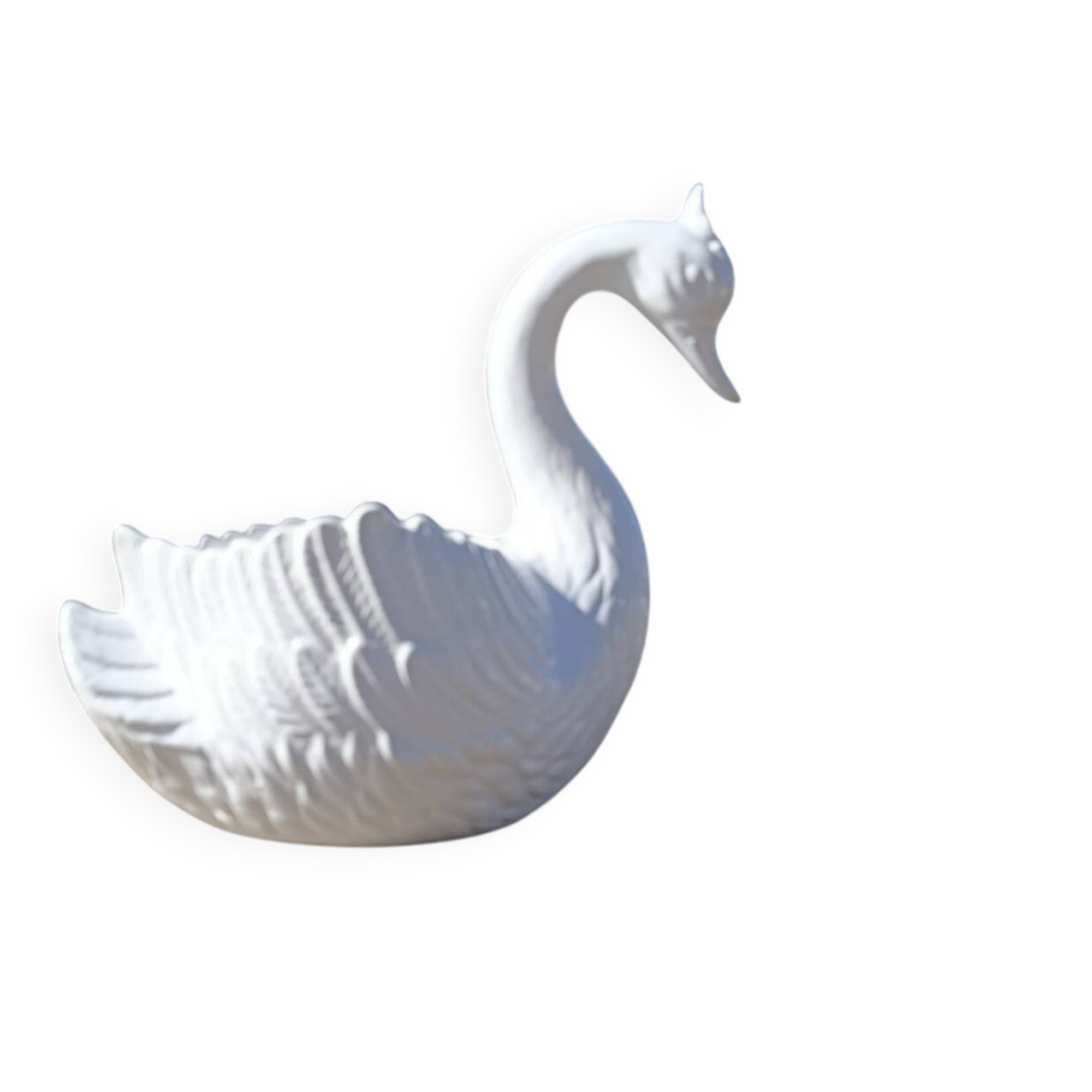 vintage white ceramic swan cache-pot / animal-shaped empty pocket