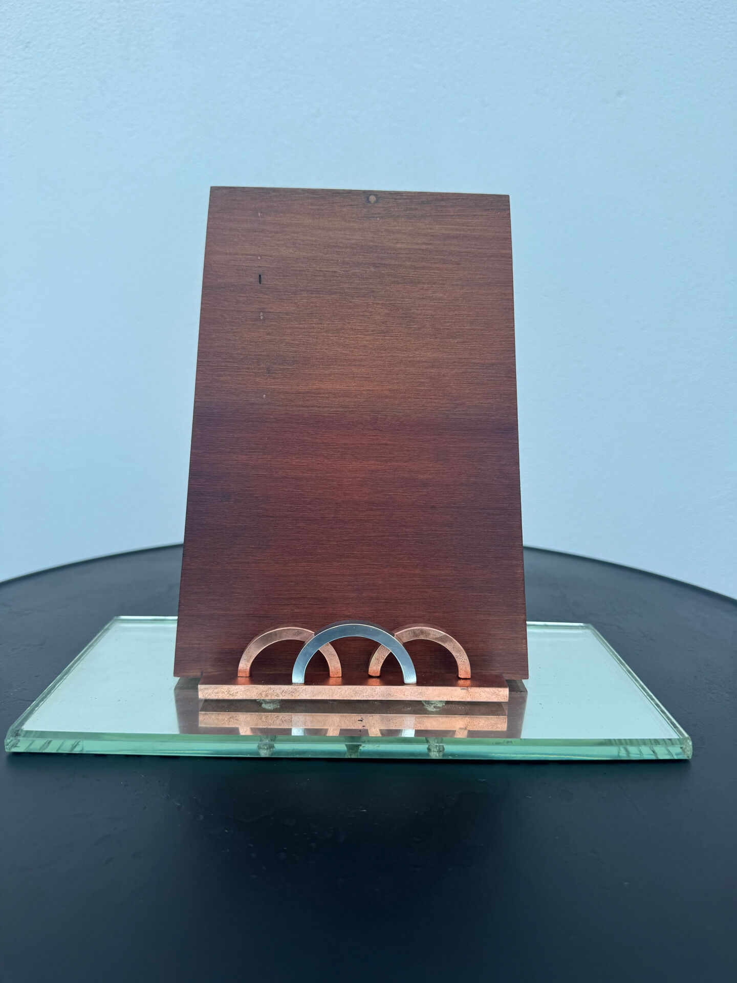Art Deco engraved tabletop mirror