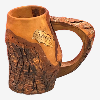 Decorative olive wood root bowl/mug, brutalist work