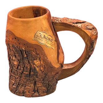 Decorative olive wood root bowl/mug, brutalist work