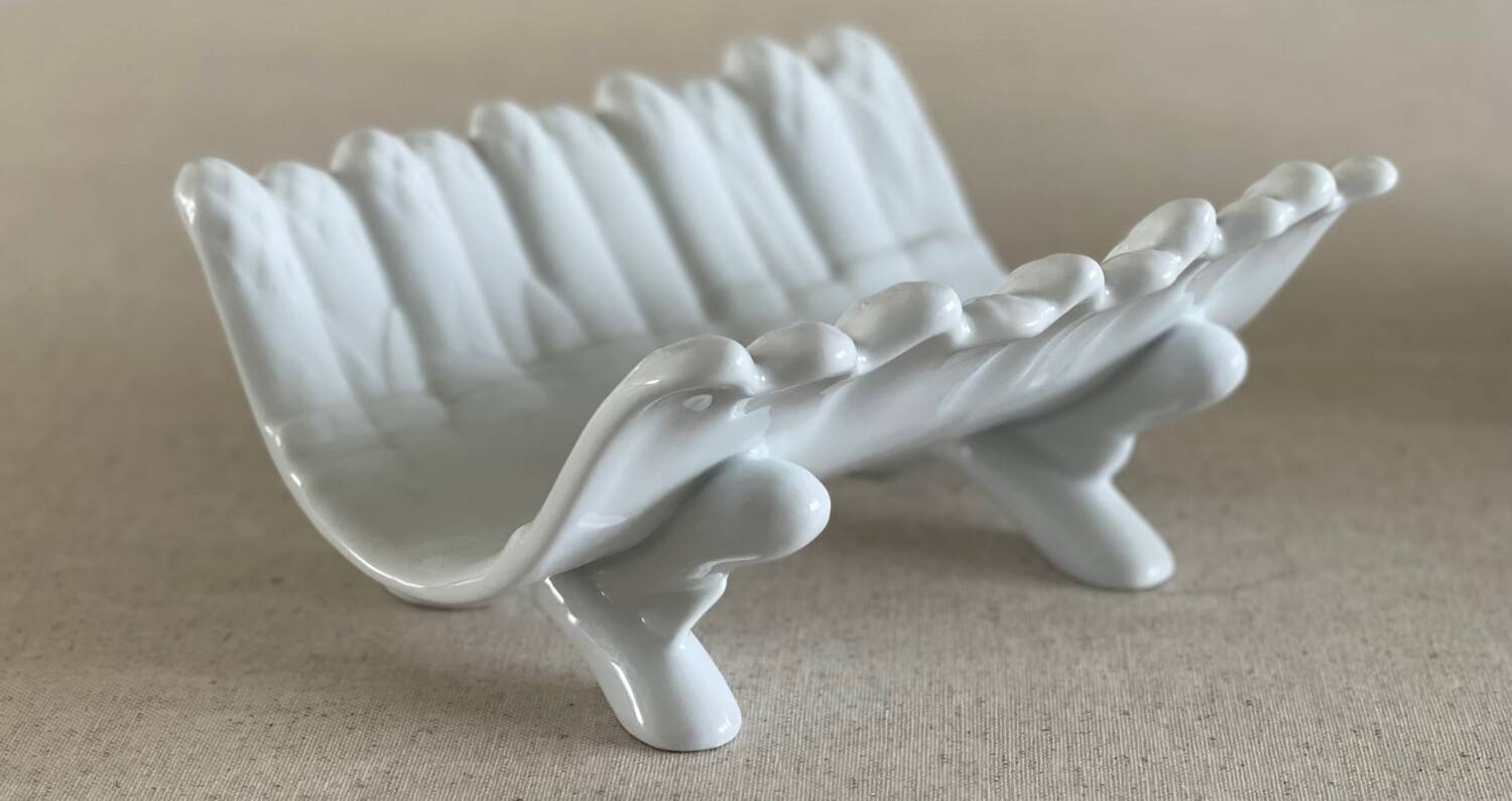 19th century porcelain asparagus dish.