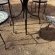 Mosaic garden furniture set in wrought iron, Mediterranean style, table and 4 chairs.