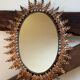 Oval sun mirror wrought iron from the 1950s Italy