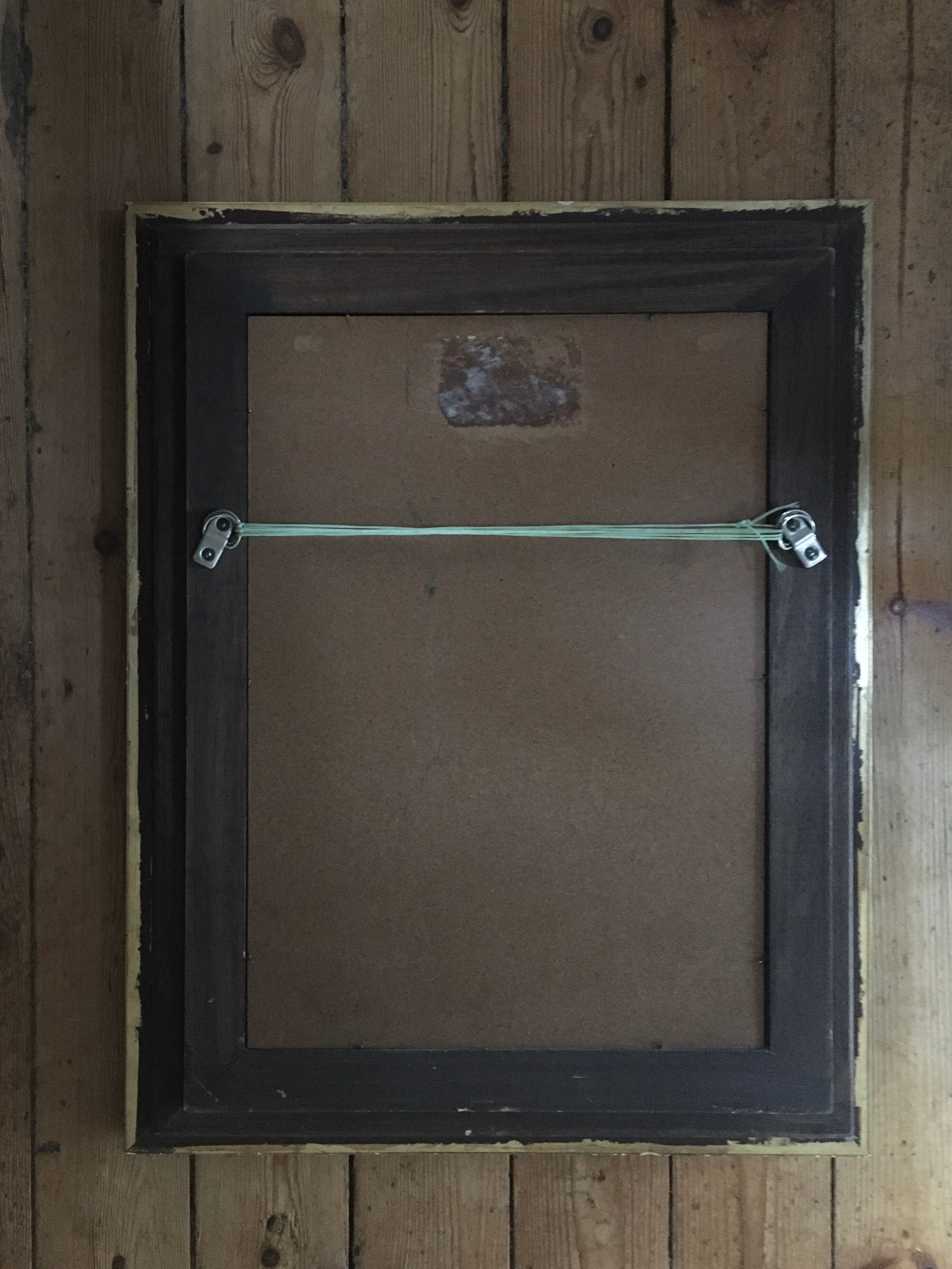 Golden mirror with 68 x 54 cm