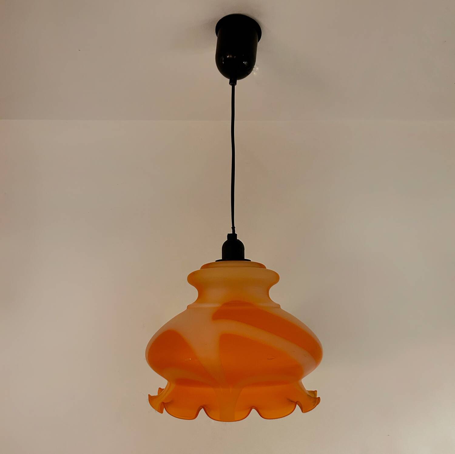 Lustre Murano orange années 70