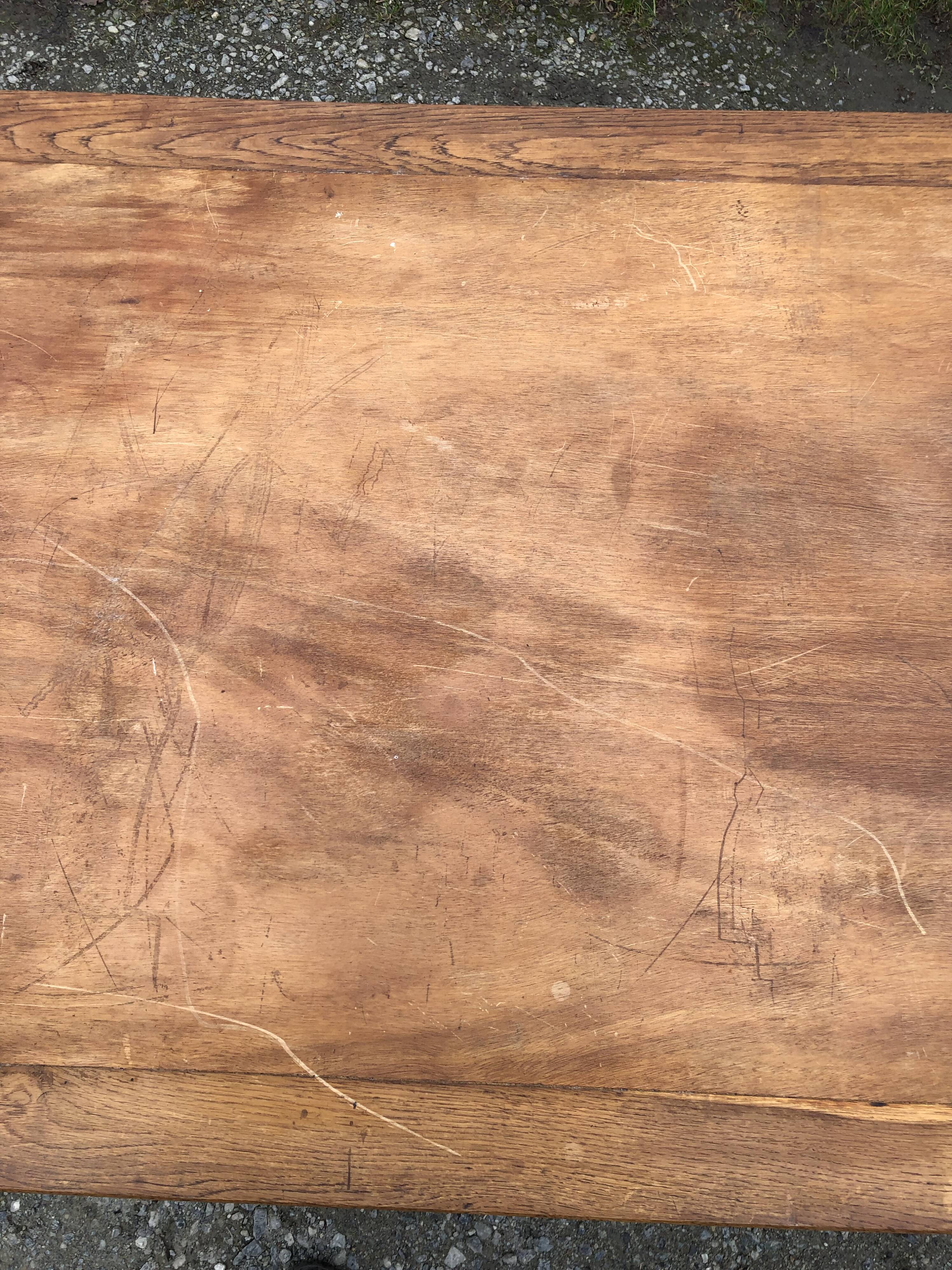 Vintage René Gabriel oak table from the reconstruction period.