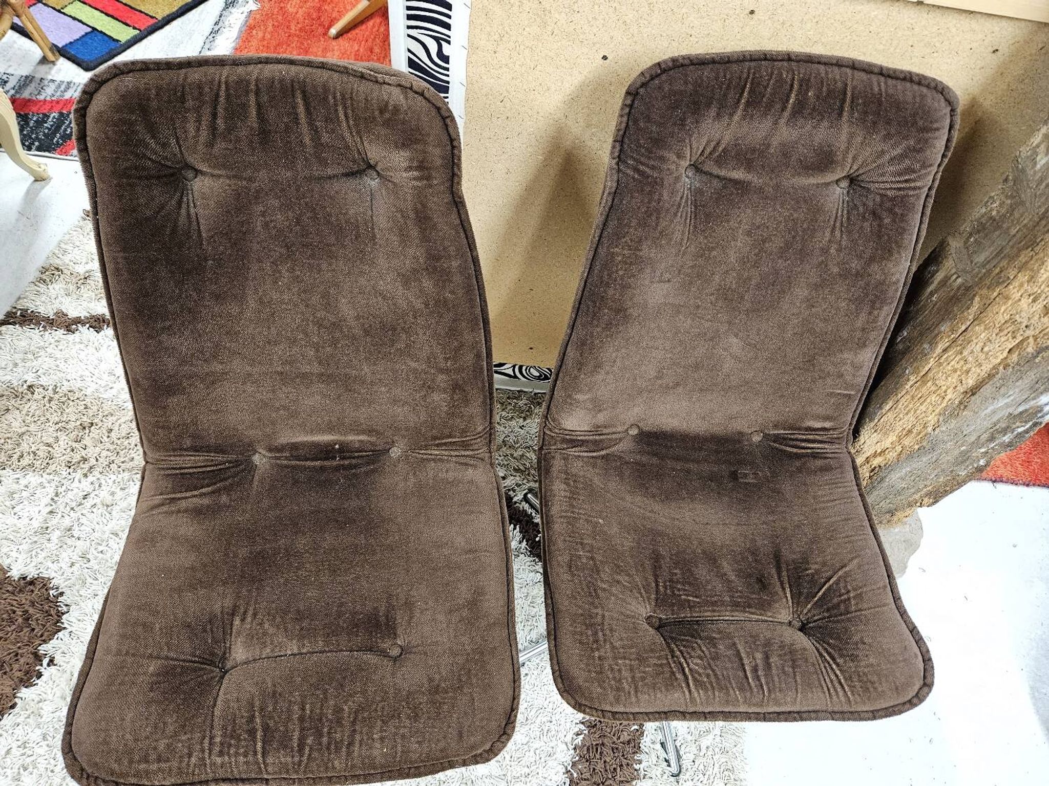 Paire de chaise fauteuil velour vintage  1970"
