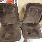 Pair of vintage velvet armchair chair 1970"